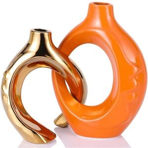 Ceramic, Interlocking Modern Home Decor Vases